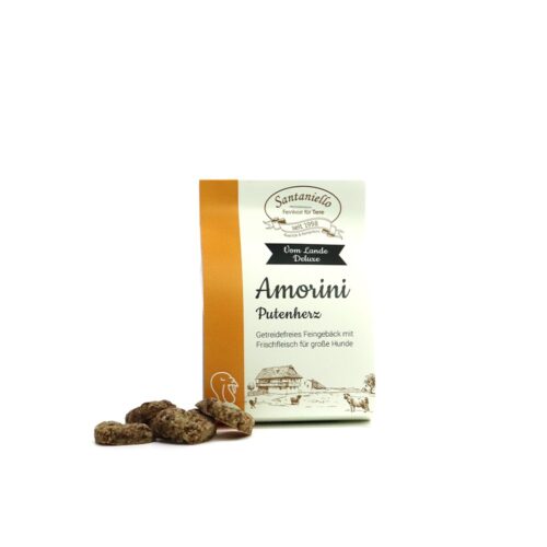 Deluxe Feingebäck Amorini Putenherz Verpackung und Produkt