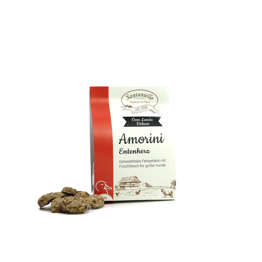 Deluxe Feingebäck Amorini Entenherz Verpackung und Produkt