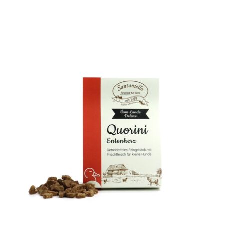 Deluxe Feingebäck Quorini Entenherz Verpackung und Produkt