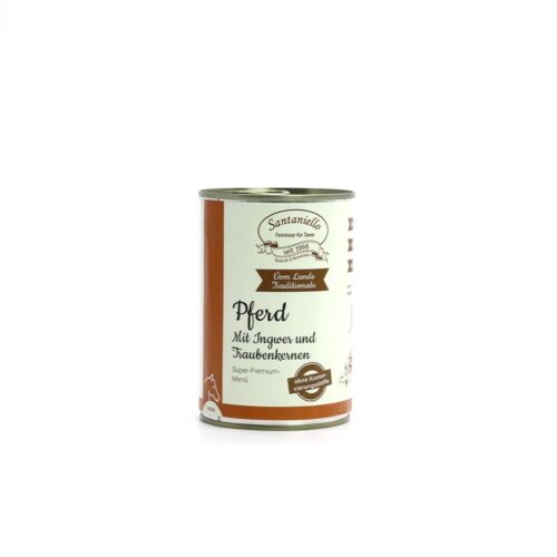 Traditionale Nassnahrung Nassnahrung Singleprotein Pferd 400 Gramm Dose