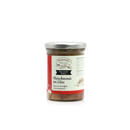 Fleischmenü im Glas Rind von vorne