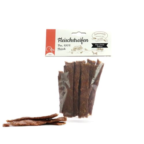 Deluxe Fleischstreifen Ente Verpackung und Produkt
