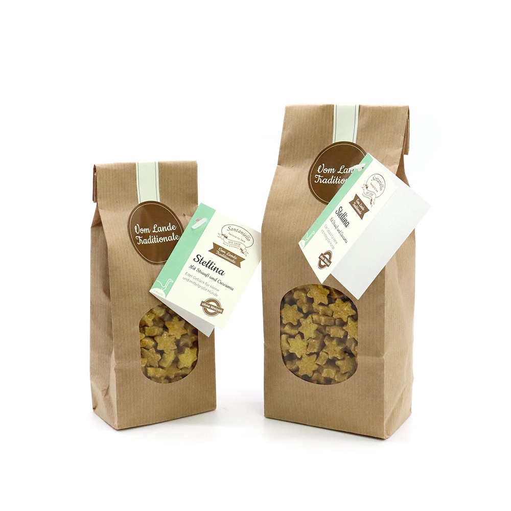 Traditionale Feingebäck Stellina Strauß 125 Gramm und 250 Gramm Verpackung
