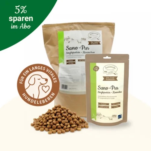 Sano-Pur für hochsensible Hunde – Hypoallergenes Singleprotein Hundefutter mit Kaninchen (getreidefrei)