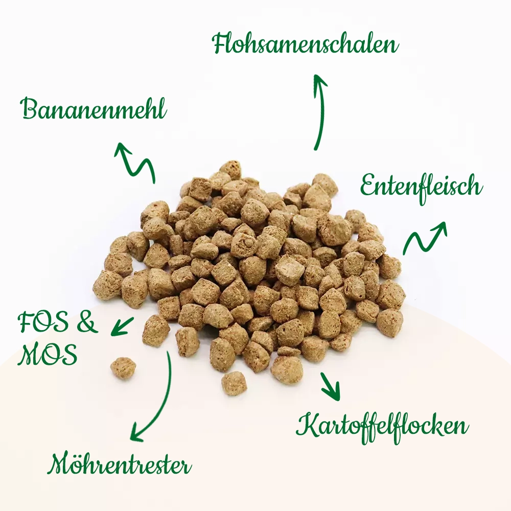 Sano-Vet ist ein getreidefreies Premium-Alleinfuttermittel für ausgewachsene Hunde – speziell entwickelt für ernährungssensible Hunde mit Magen-Darm-oder Bauchspeicheldrüsenproblemen.